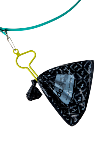 matcha green dooloop with doo bag hanging from leash