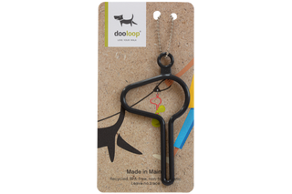 charcoal Dooloop Dog Waste Bag Holder on display card