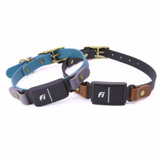 Fi Series 3/3+ BioThane Collar - Brass Layered Design