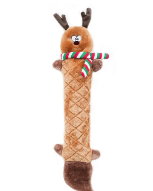 Holiday Squeak toy Reindeer with stripped scraf