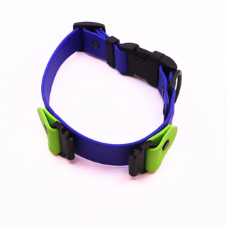 Pre Made Sport Fi Series 3 Layered Collar - 1" Width - Medium(Fits 13-15") - Blueberry with Green Apple ** Non-Standard Length