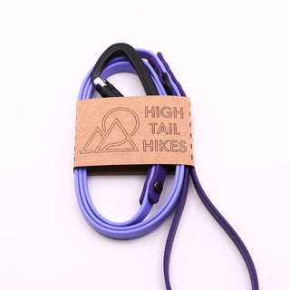 Pre Made Sport Leash - Small (3/8") - 4 ft - D-Ring on Handle - Periwinkle with Violet