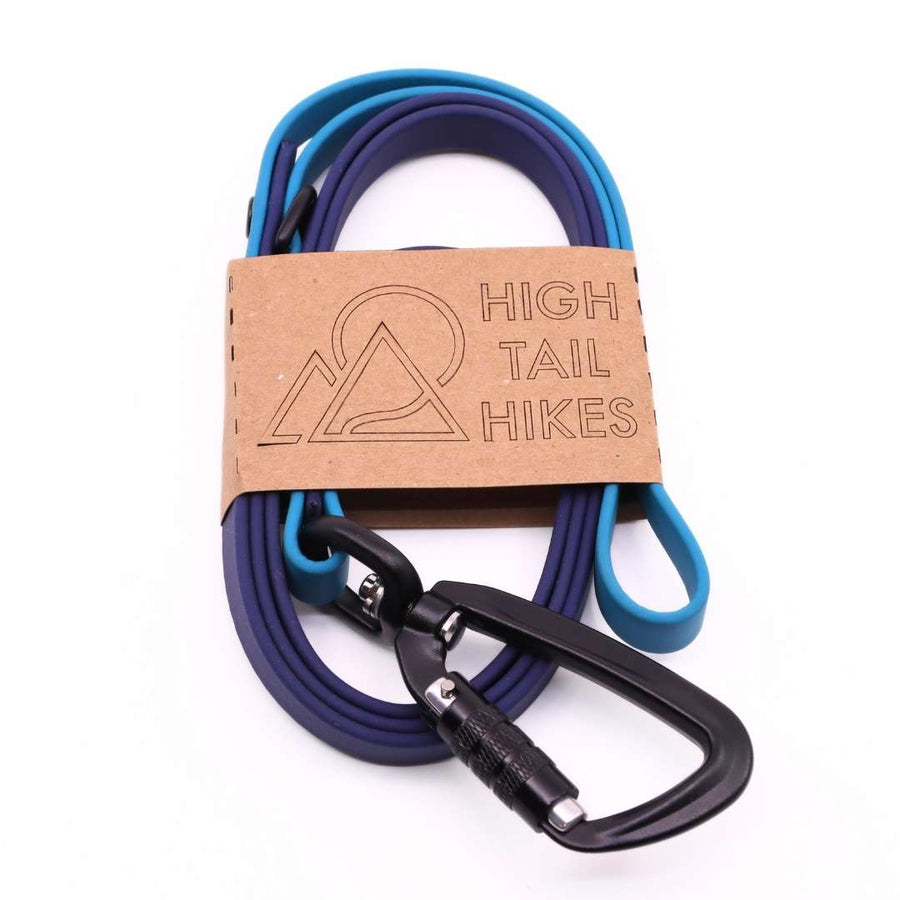 Pre Made Sport Leash - Medium (1/2") - 4 ft - Standard Loop Handle - Midnight with Ocean - D-Ring at base of Handle