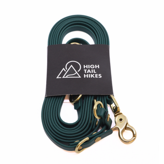 Pre Made Multiway Hands Free Leash - Brass - Small (3/8") - 10 ft- Forest Green with Scissor Snap
