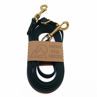 Pre Made Multiway Hands Free Leash - Brass - Medium (1/2") - 8 ft- Forest Green