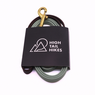 Pre Made Custom Leash - Brass - Small (3/8") - 4 ft - Sage with Chocolate - D-Ring on Handle