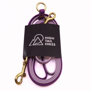 Pre Made Simple Hands Free Leash - Brass - Small (3/8") - 6 ft - Mauve with Grape - Traffic Handle at 18"