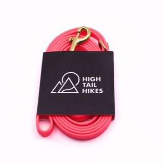 Pre Made Custom Leash - Brass - Small (3/8") - 6 ft - Flamingo - D-Ring on Handle