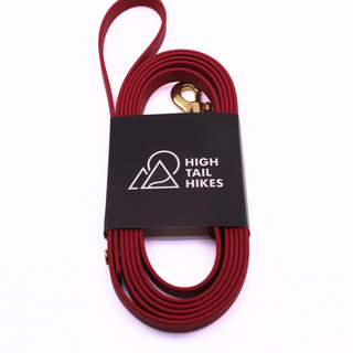 Pre Made Quick Ship Leash - Brass - Medium (1/2") - 8 ft - Chili Red