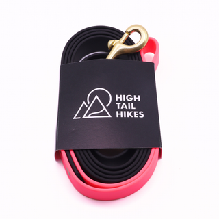 Pre Made Custom Leash - Brass - Large (3/4") - 6 ft - Black with Flamingo