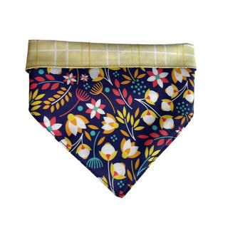 Misty Made This Dog Bandana in petal power print on white background