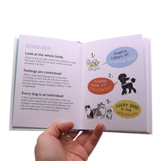 photo of inside of  "doggie language" book