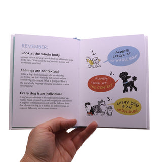 photo of inside of  "doggie language" book