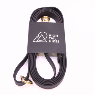 Pre Made Custom Leash - Brass - Large (3/4") - 6 ft - Black with Scissor Snap - Traffic Handle at Base + Floating D-Ring on Handle