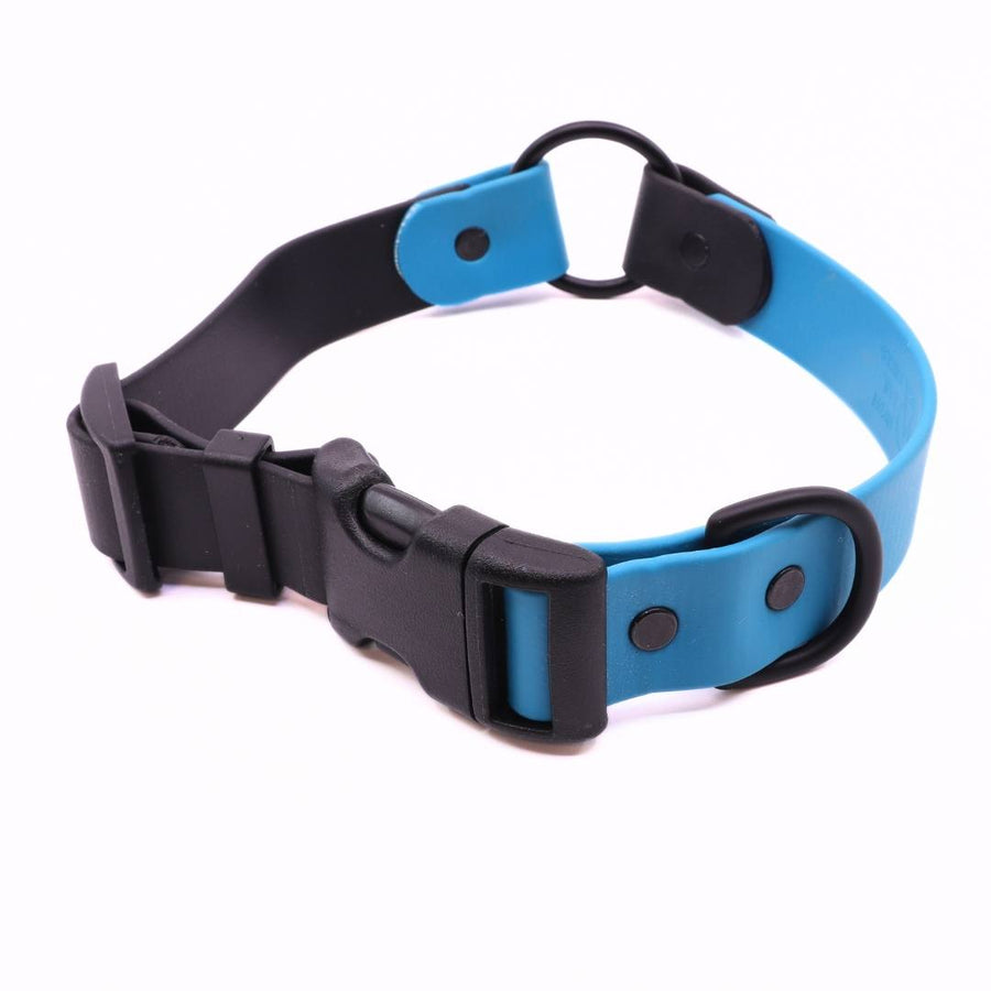 Pre Made Sport O-Ring Collar - 1" Width - Medium (Fits 15-17") - Ocean with Black