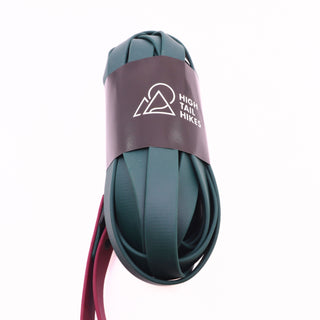 Pre Made Custom Long Line - Sport - Large (3/4") - 20 ft - Forest Green with Plum - Traffic Handle at 12" + D-Ring on Handle