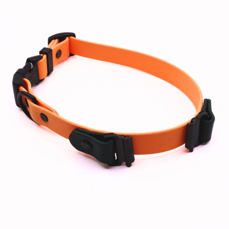 Pre Made Sport Fi Series 3 - Layered Collar - 3/4" width - Medium (Fits 15-17") - Poppy with Forest Green