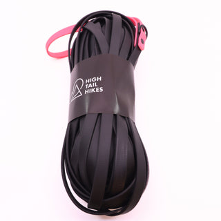 Pre Made Custom Long Line - Sport - Medium (1/2") - 50 ft - Black with Flamingo - D-Ring on handle