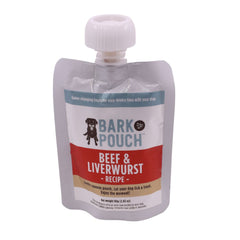 white Bark Pouch in Beef & Liverwurst recipe treat for dogs