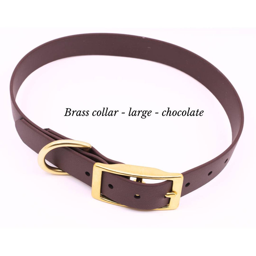 Pre Made Brass Collar - Large (Fits 15" - 20") - Cholocate