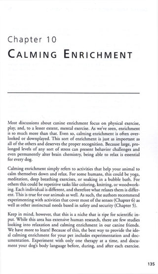 a photo of chapter 10 from the book "canine enrichment for the real world" book