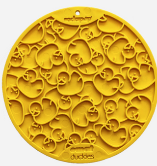 yellow duckies design emat dog enrichment lick mat