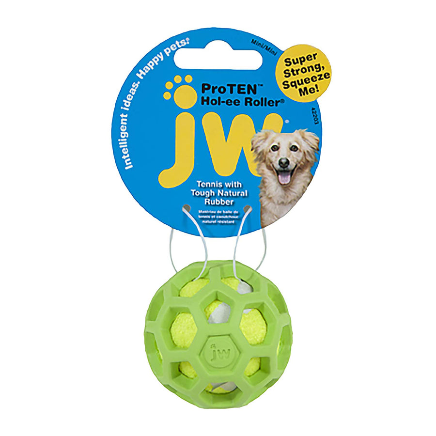 green rubber treat ball dispenser on white background hanging from product tag