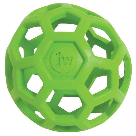 green rubber treat ball dispenser on white background