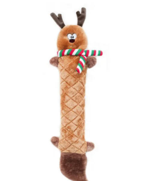 OUTWARD HOUND Holiday Stuffing Free Reindeer Dog Toy - St Petersbark, LLC