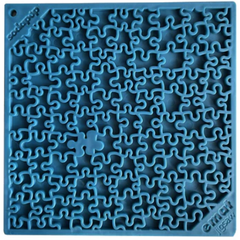 blue jigsaw design emat dog enrichment lick mat