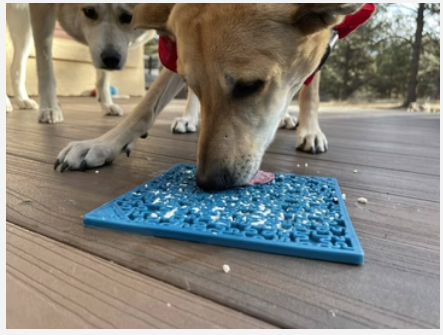 SodaPup Jigsaw Design eMat Dog Enrichment Lick Mat - Blue