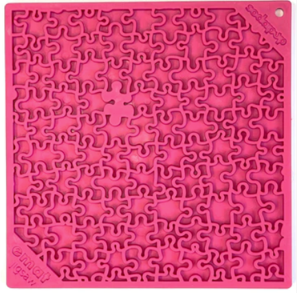 pink puzzle pieces jigsaw design emat dog enrichment licking mat