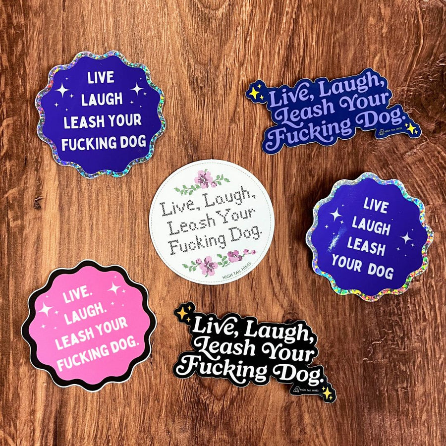 Live Laugh Leash Sticker Pack