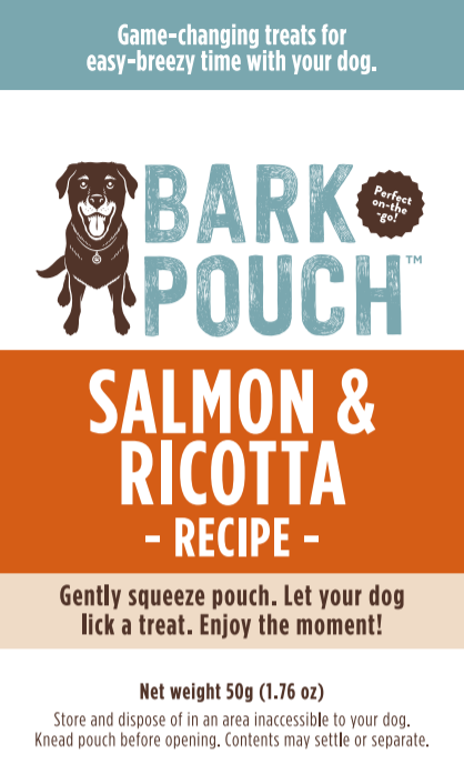 zoomed in label for the Bark Pouch in Salmon & ricotta recipe