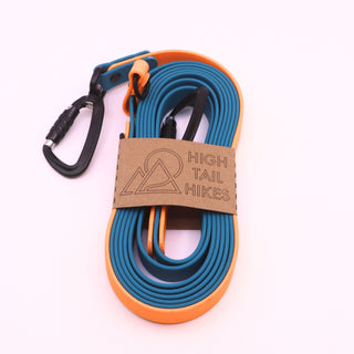Pre Made Multiway Hands Free Leash - Sport - Large (3/4") - 10 ft- Ocean w/Poppy