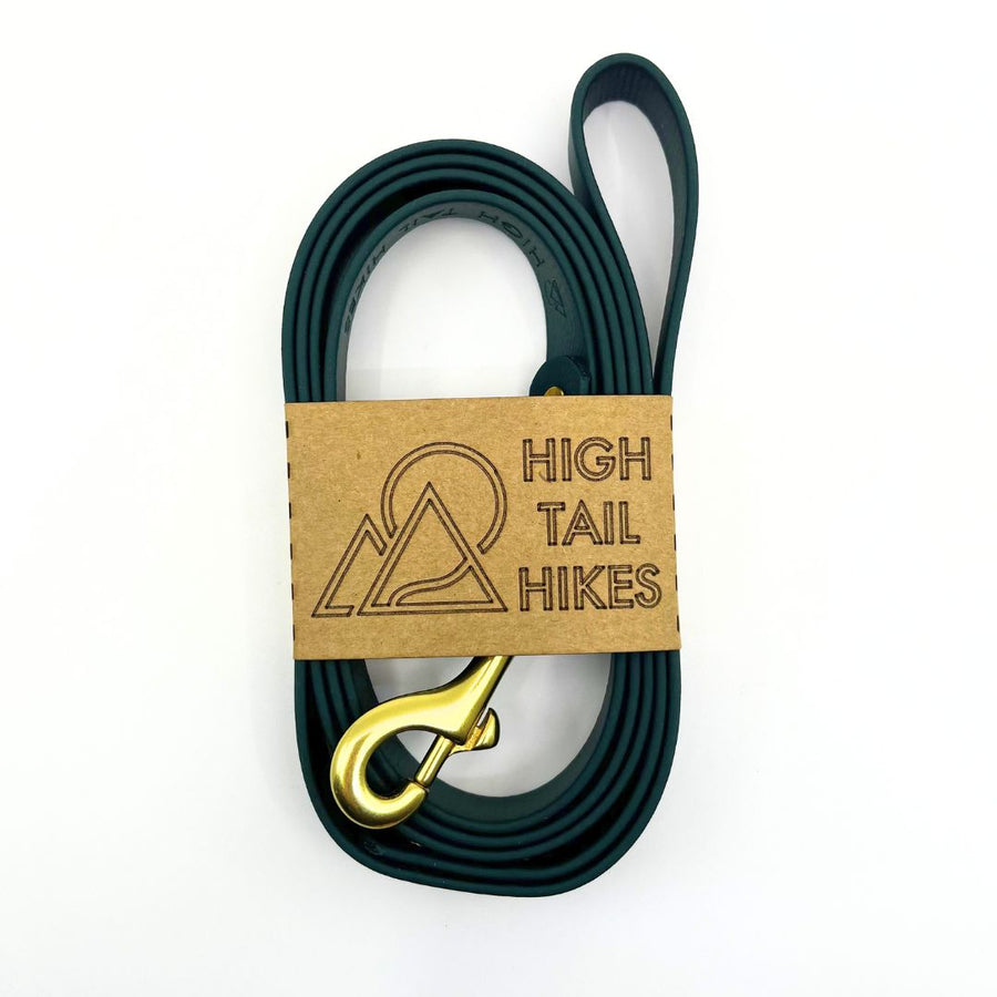 Pre Made Brass Leash - Large (3/4") - 5ft - Forest Green - Standard Loop Handle