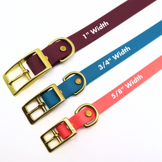 BioThane Collar for Small Dogs (5/8" Width) - Classic Brass
