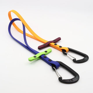 two biothane long line keepers - 3 in 1 design - on a white background 