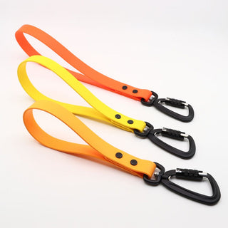 biothane sport traffic handles in orange, poppy and goldenrod