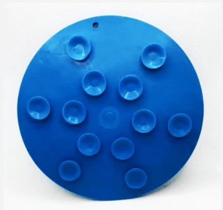 Bottom of the blue whale dog lick mat with suction cups